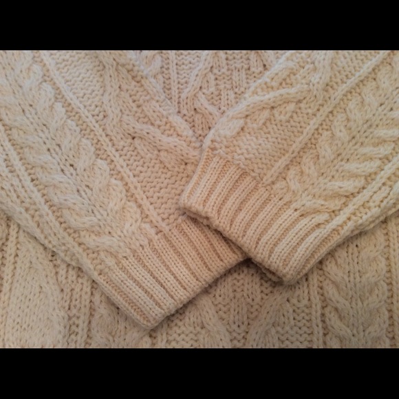 IRISH FISHERMAN KNIT WOOL PULLOVER SWEATER, NEW, S - Picture 3 of 13